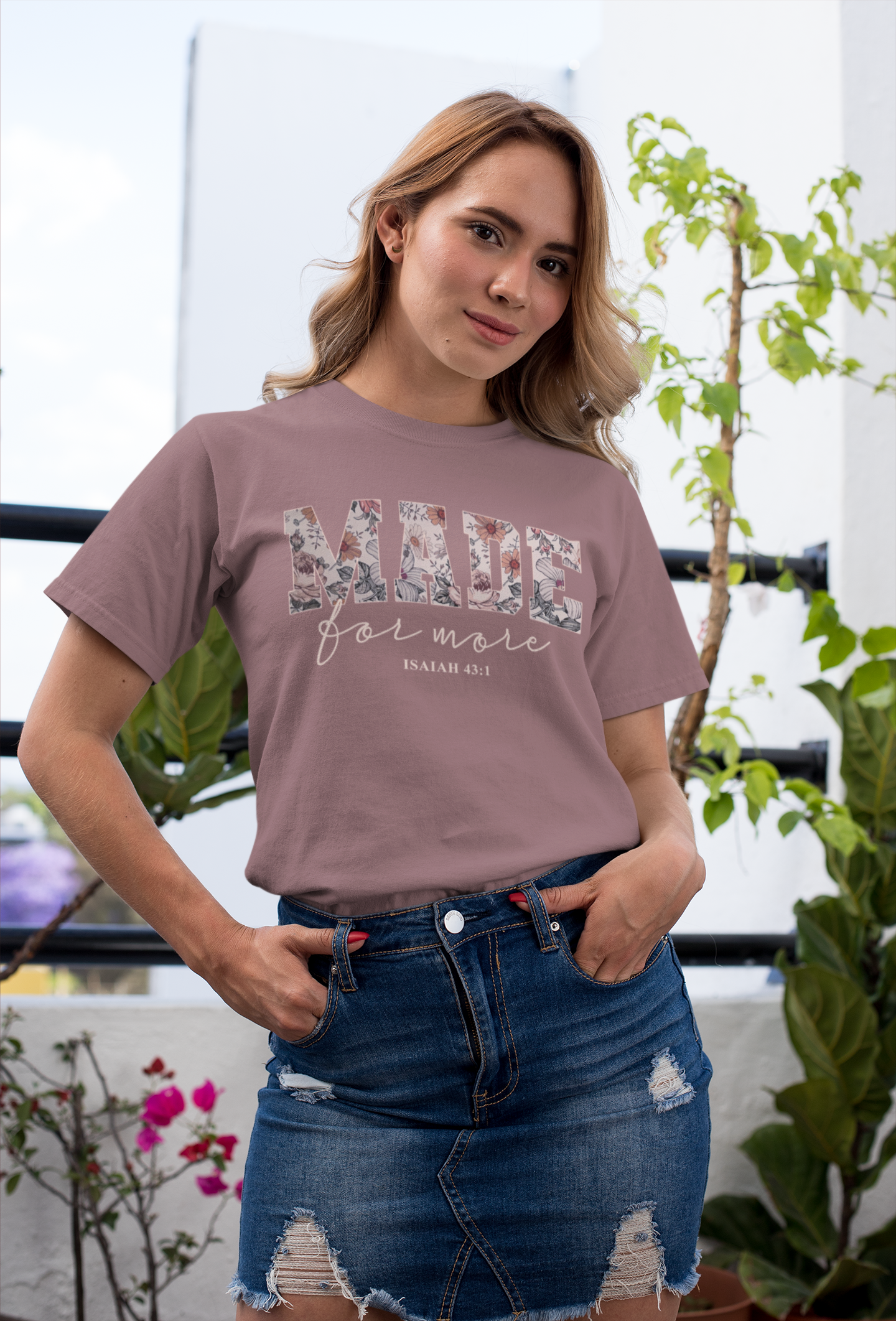 "Made for More" Floral Graphic Tee – Isaiah 43:1
