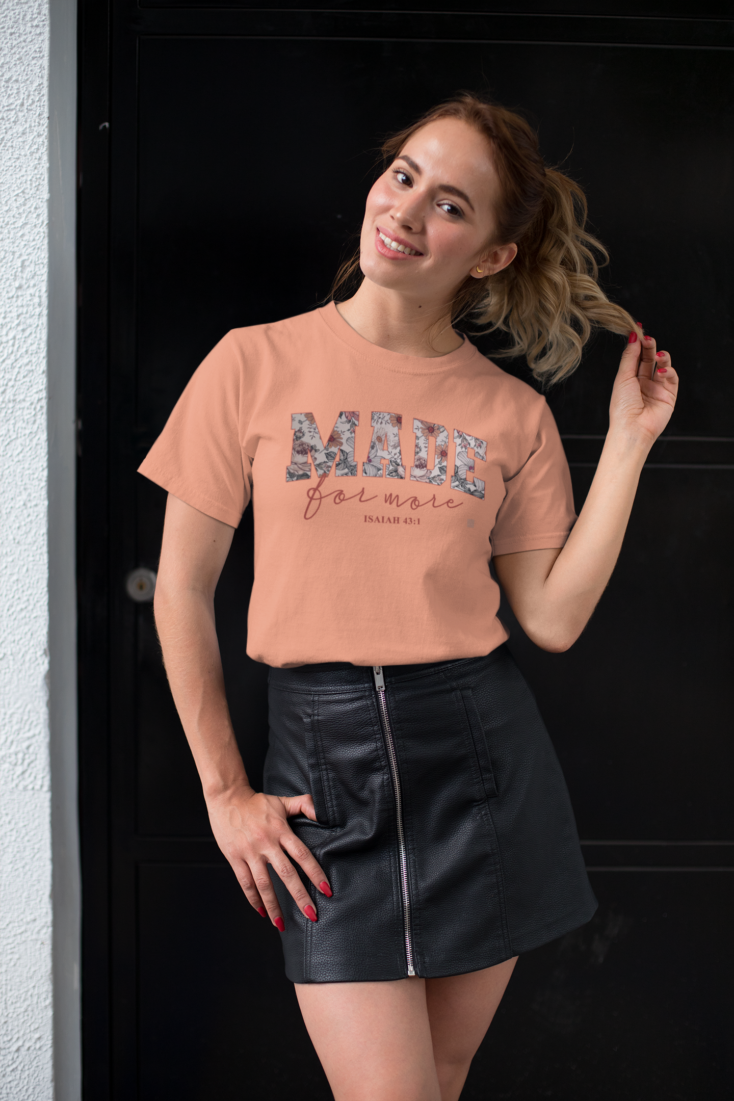 "Made for More" Floral Graphic Tee – Isaiah 43:1