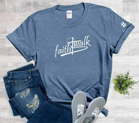 FaithWalk shirt with walk# on sleeve