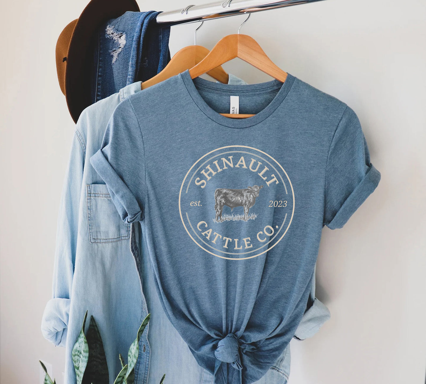 Heather Slate Shinault Cattle Co. tshirt