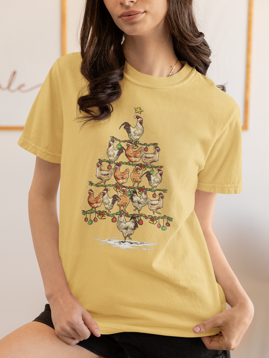 🎄🐔 Chicken Christmas Tree T-shirt & Sweatshirt 🐔🎄